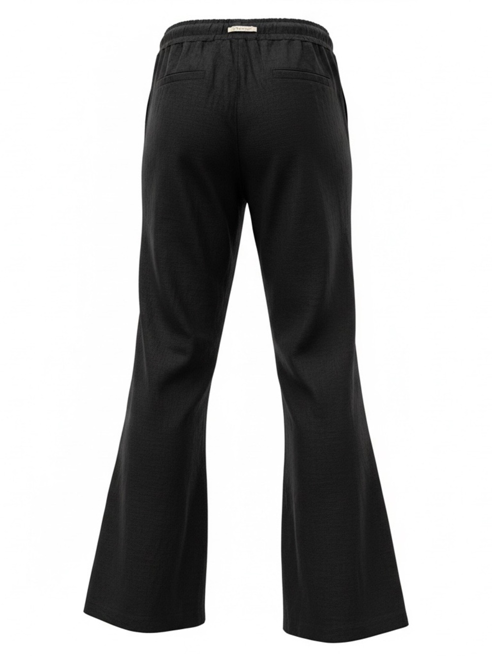 Roxy Black Wide-Leg Linen-Blend Pants with Natural Drawstring - Picture 3 of 7